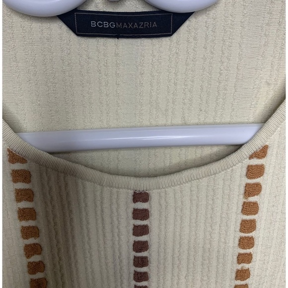 BCBG MaxAzria A-Line Fit & Flare Thick Stretchy Embroidered Dress, Size S/M - Picture 3 of 7